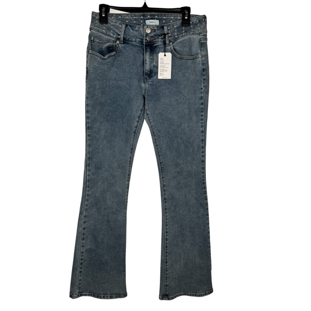 Forever 21 Light Blue Low Rise Flare Jeans Y2K